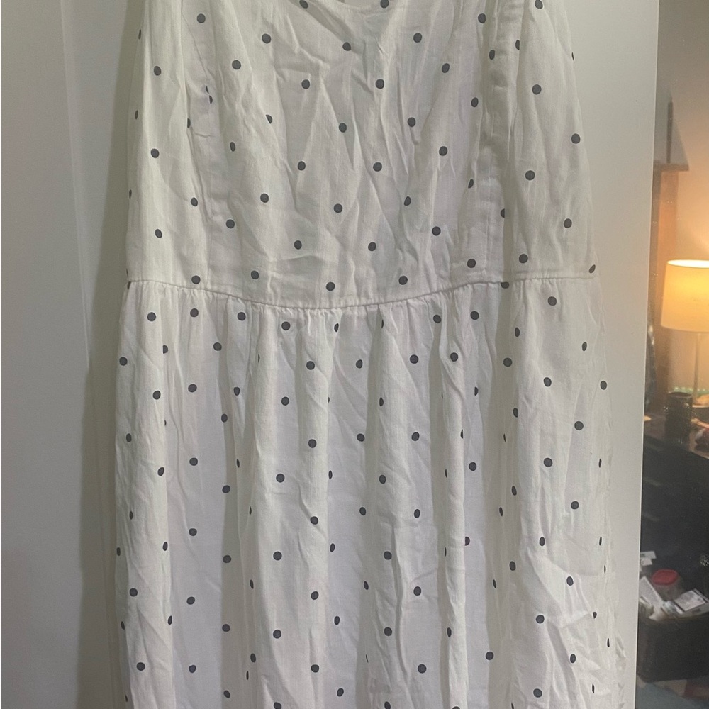 Old Navy White Sundress with Navy Polka Dots